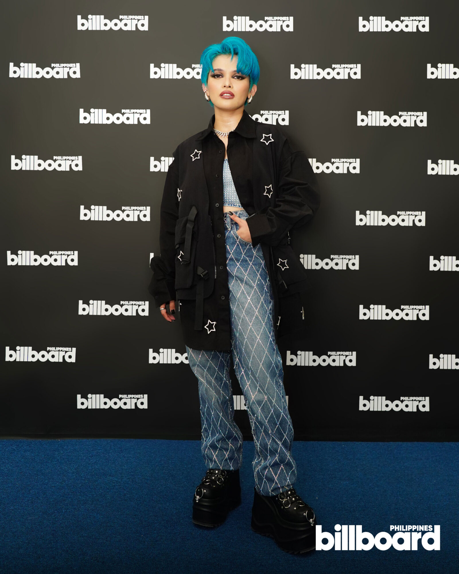 KZ Tandingan on the Billboard PH blue carpet