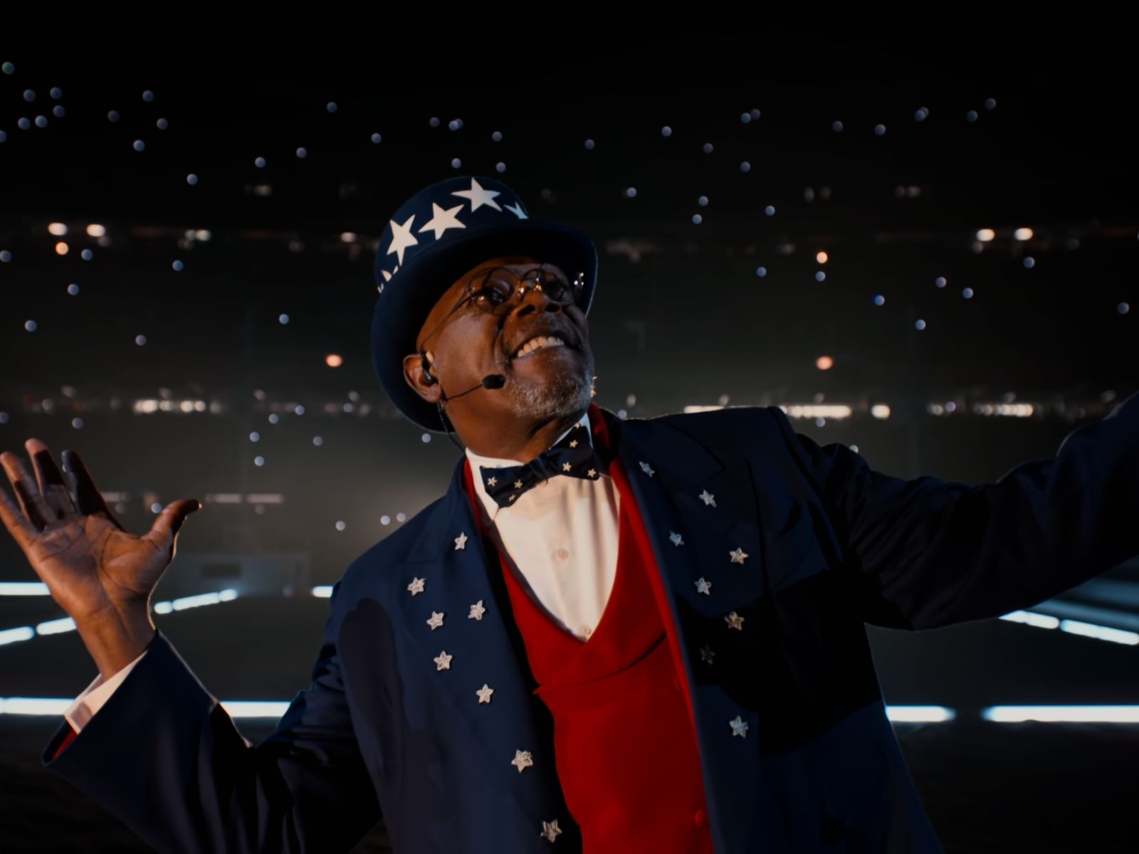 Samuel L. Jackson at the Superbowl