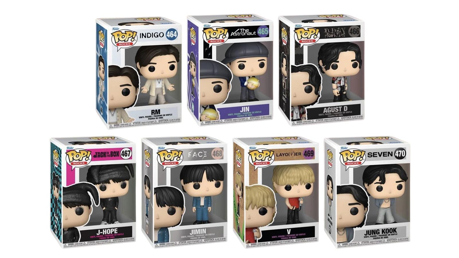 bts funko pop solo era rm indigo j-hope jack in the box jimin face v layover jung kook seven suga d-day jin the astronaut