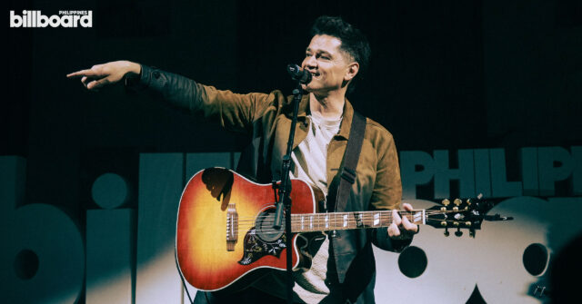 The Script's Danny O'Donoghue with an acoustic guitar