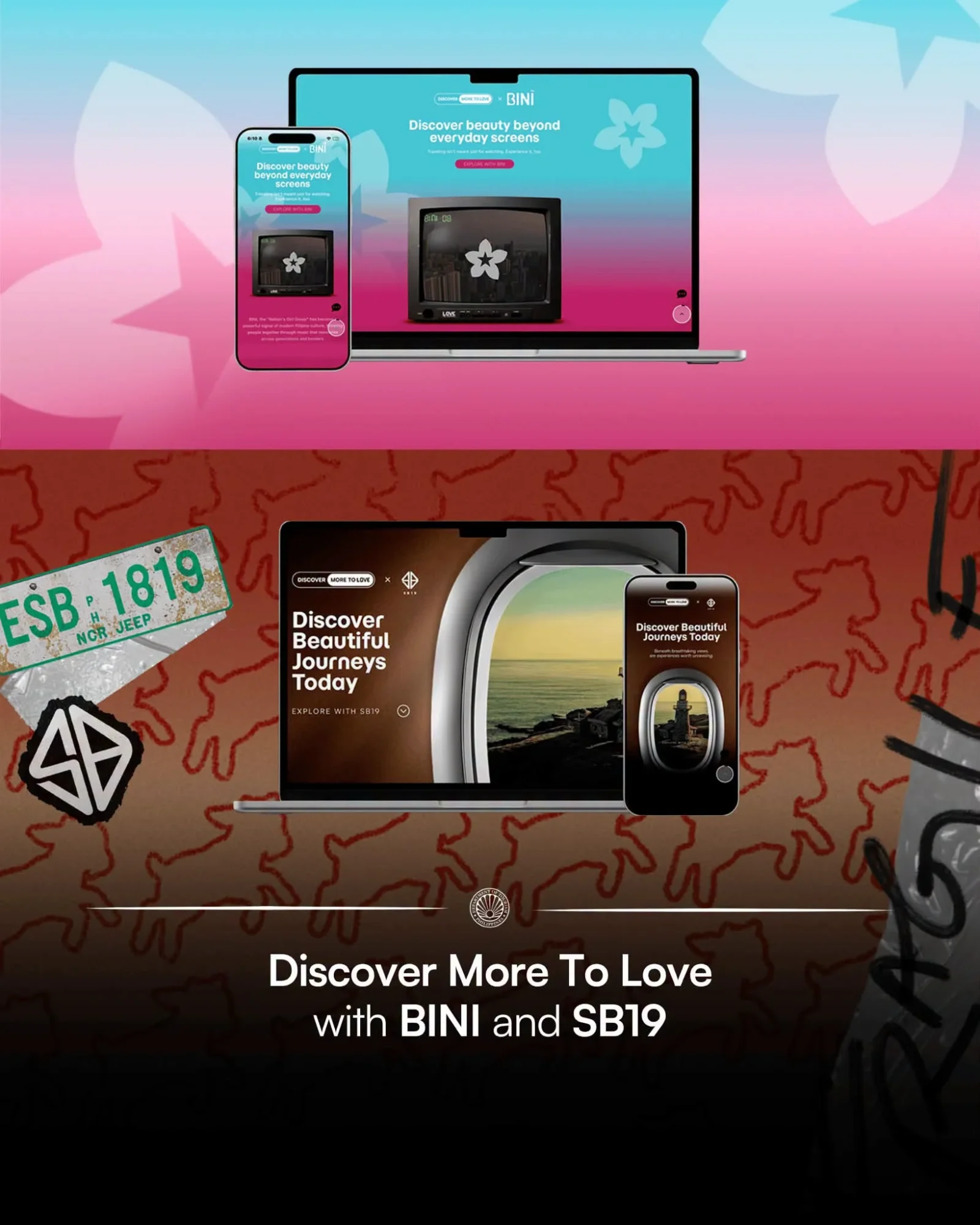 SB19 and BINI travel microsites by DOT